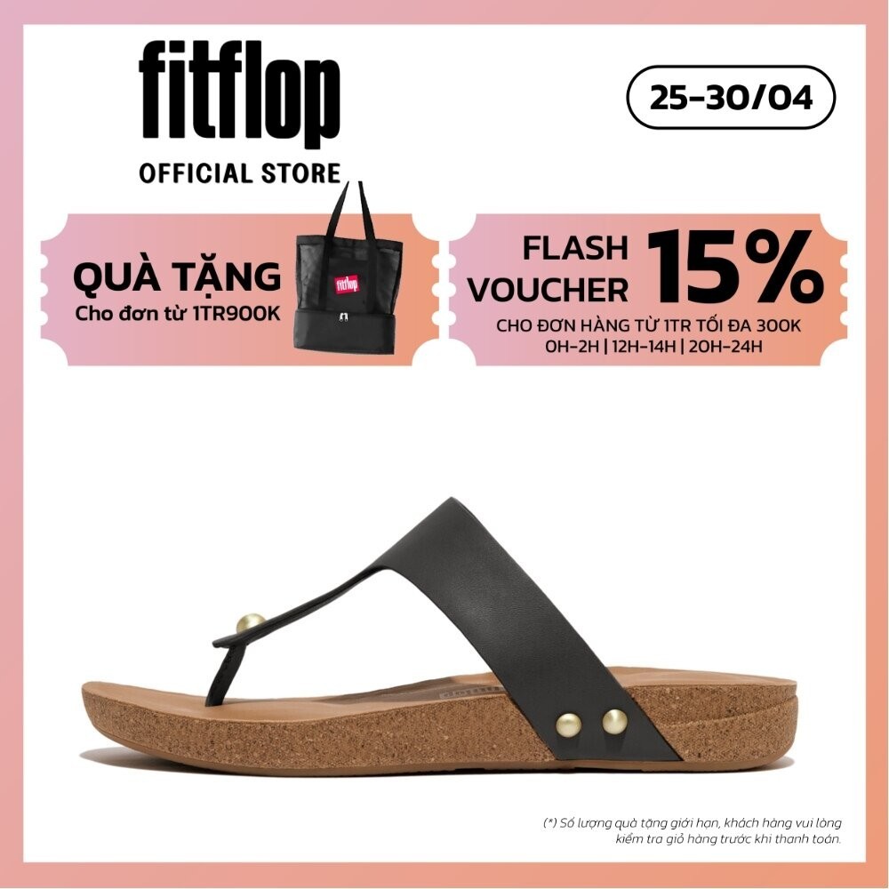 Dép Xỏ Ngón Nữ FitFlop IQUSHION - Black - IC HE9-001