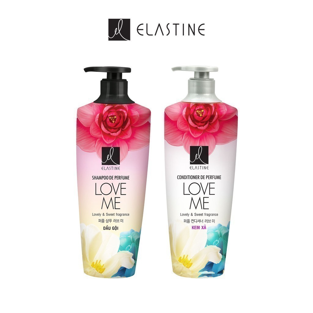 Bộ đôi Dầu gội xả Elastine De Perfume hương nước hoa Love Me 600mlx2