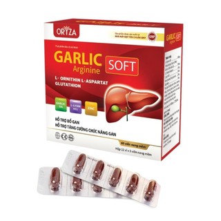 Viên giải độc Gan Garlic Arginin Soft ORYZA PHARMA hỗ trợ giải độc Gan, tăng cường chức năng Gan - Hộp 60 viên