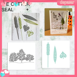 Depasar|  Khuôn Cắt Giấy Làm Từ Kim Loại Hình Cây Lá Trang Trí Scrapbook