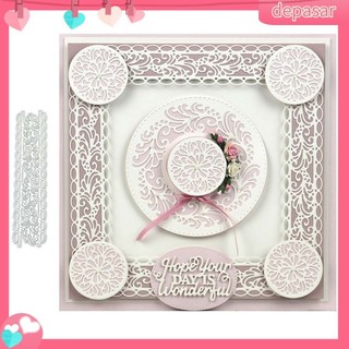 Depasar|  Khuôn Cắt Giấy Làm Từ Kim Loại Tạo Khung Viền Ren Hoa Trang Trí Scrapbook