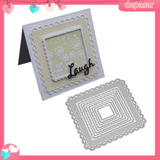 Depasar|  Set khuôn cắt giấy làm từ kim loại hình vuông trang trí scrapbook thép carbon