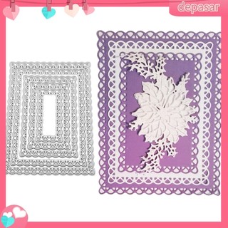 Depasar|  Khuôn Cắt Giấy Làm Từ Kim Loại Tạo Khung Viền Ren Hoa Trang Trí Scrapbook