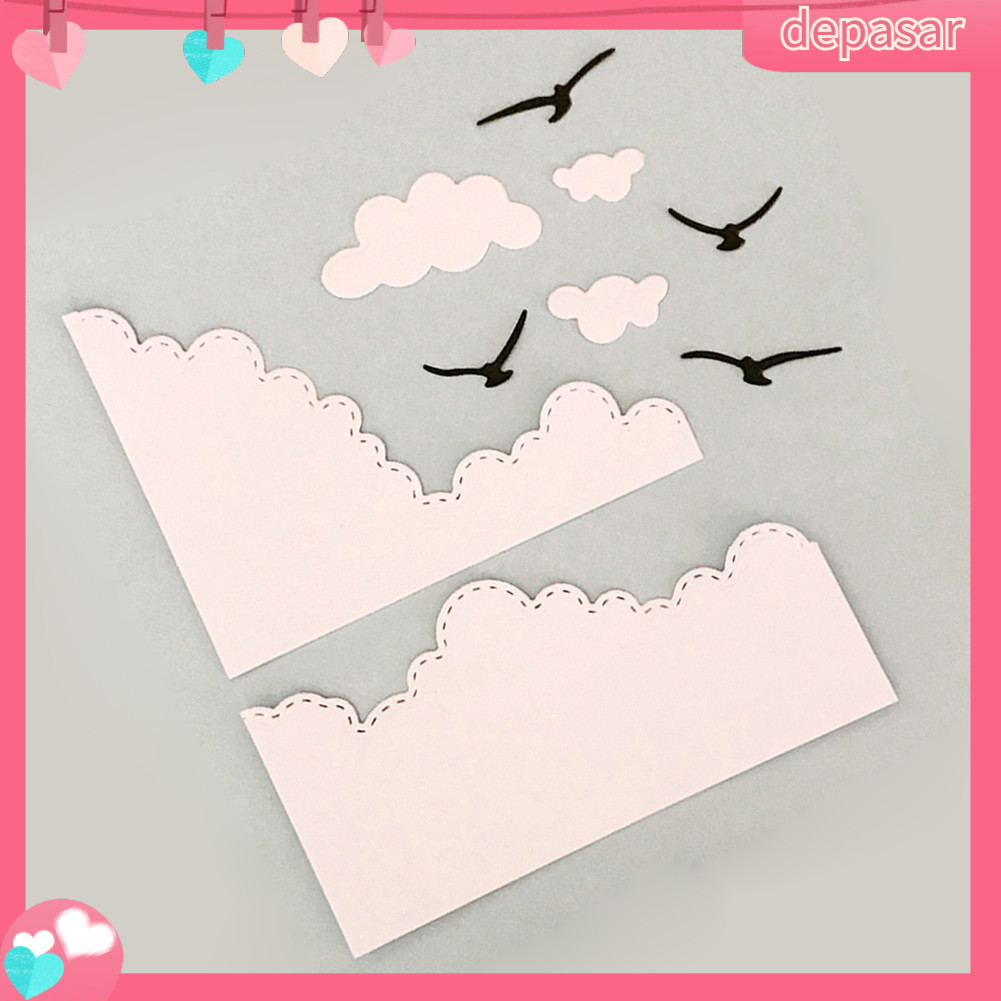 Depasar|  Khuôn cắt giấy hình đám mây bằng kim loại dùng trang trí scrapbook