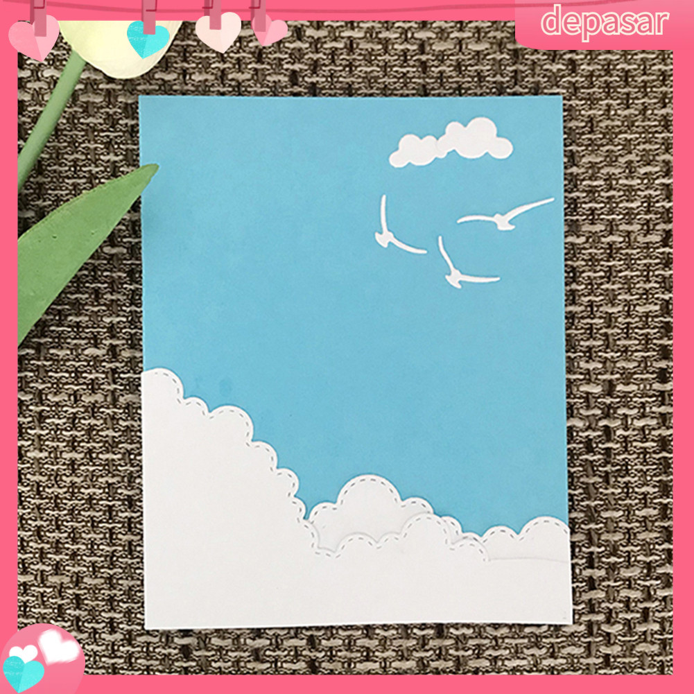 Depasar|  Khuôn cắt giấy hình đám mây bằng kim loại dùng trang trí scrapbook