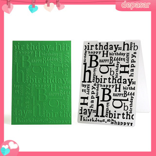 Depasar| khuôn dập nổi chữ happy birthday trang trí sổ tay diy
