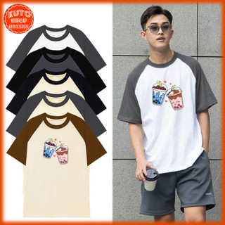 Áo Thun RAGLAN TRÀ SỮA Oversize Tay Lỡ Local Brand Cotton 100% 260gsm cao cấp Unisex (RL100L - Chính phẩm) (Kuto Shop)