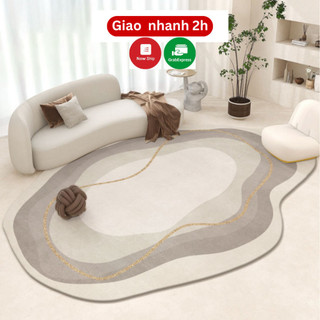 Thảm trải sàn bali nghệ thuật sợi nỉ cao cấp, đế cao su chống trơn trượt nhiều kích thước 1m6x2m3 và 2mx3m