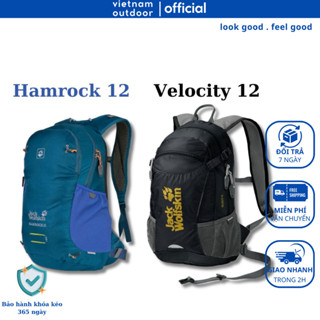 Balo Leo Núi Du Lịch JACK WS HAMROCK - VELOCITY 12L Có Đai Trợ Lực Kèm Áo Mưa Ngăn Chính Lớn Dung Tích Nhỏ