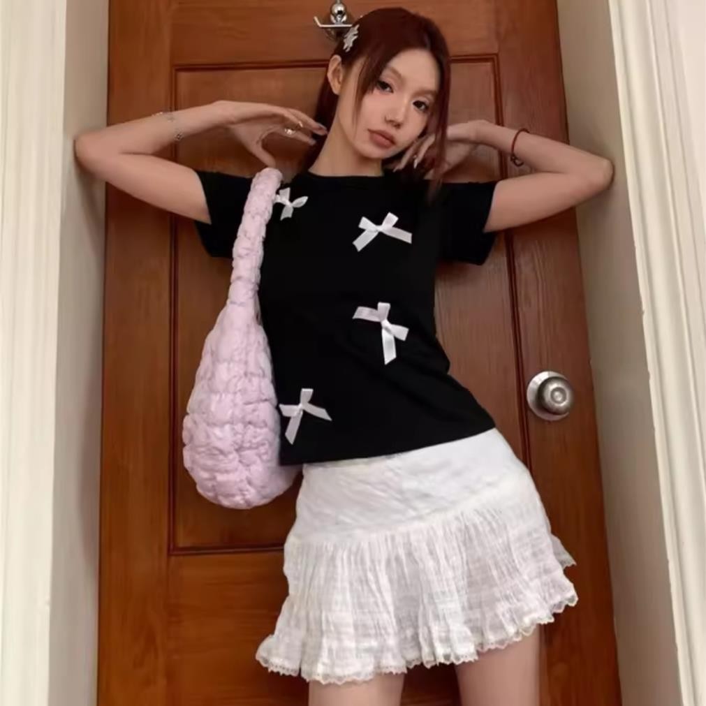 Áo Baby Tee Đính Nơ BB Kiểu Dễ Thương Xinh Xắn A51091