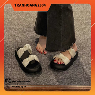 HÀNG CÓ SẴN Dép xỏ ngón nữ  081 dép lê La Mã chống trượt đế dày đi bên ngoài mùa hè