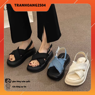 sandal nữ mùa hè đi biển 2024 dép quai hậu 806 ĐẾ CAO 3.5cm hottrend ulzaang cá tính