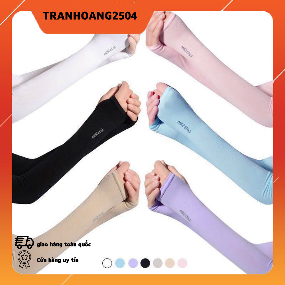 Găng Tay Chống Nắng Hàn Quốc Xỏ Ngón Let's Slim đủ màu Dày Dặn Ngăn Tia UV (1 đôi)