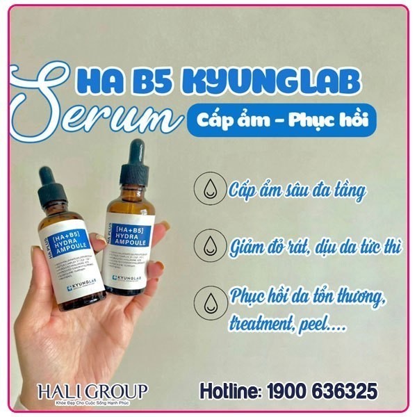 Serum HA + B5  Kyung Lab siêu phục hồi làm trắng và căng bóng da Hydra Ampoule 50ml -Auth