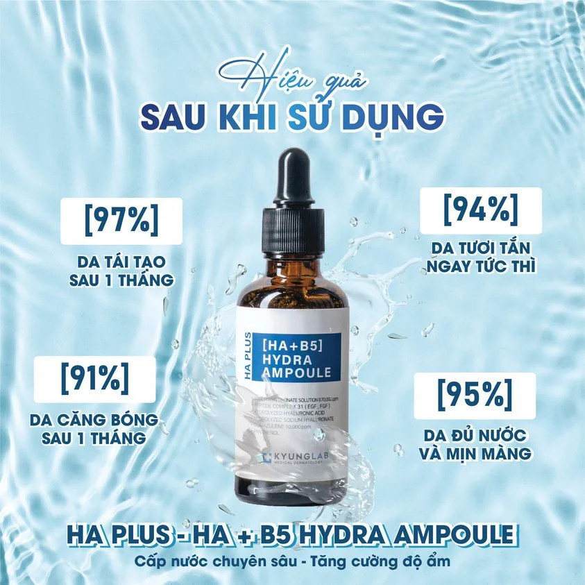 Serum HA + B5  Kyung Lab siêu phục hồi làm trắng và căng bóng da Hydra Ampoule 50ml -Auth