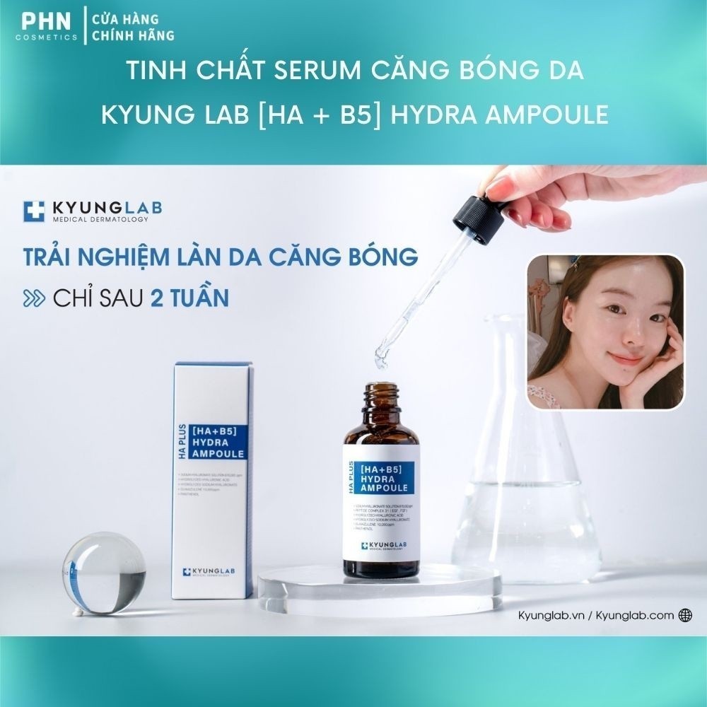 Serum HA + B5  Kyung Lab siêu phục hồi làm trắng và căng bóng da Hydra Ampoule 50ml -Auth