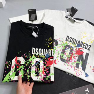Áo phông nam nữ cổ tròn Dsq2 in hoạ tiết chữ ICON loang vảy sơn 7 màu siêu rẻ đẹp boy phố thoitranghottrend 89 89