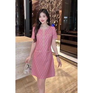 ( HÀNG NHẬP CAO CẤP) VÁY ĐẦM SUÔNG LỤA 2 LỚP - HỌA TIẾT MỚI TRẺ TRUNG ( M 3800724)