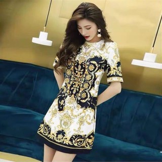 ( HÀNG NHẬP CAO CẤP) VÁY ĐẦM SUÔNG LỤA 2 LỚP - HỌA TIẾT NỔI BẬT( M28051023)