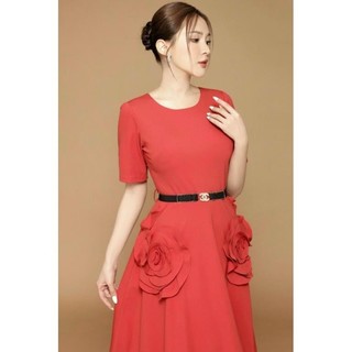( HÀNG NHẬP ) VÁY ĐẦM VIỀN BÈO HOA - DÁNG XÒE DÀI SANG CHẢNH ( 4500123 )