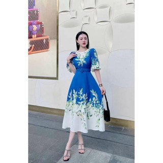 ( HÀNG QUẢNG CHÂU CAO CẤP) VÁY ĐẦM DÁNG XOÈ  - TAY ÁO PHỒNG LỬNG TRẺ TRUNG (  4352724)