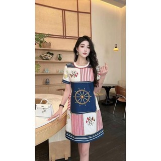 ( HÀNG NHẬP ) ĐẦM SUÔNG  XÒE CHỮ A  ĐA SẮC MÀU TÔN DA (  3702424)
