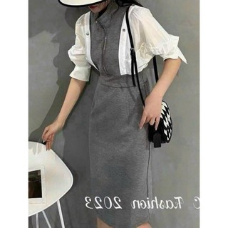 ( HÀNG NHẬP QUẢNG CHÂU) VÁY ĐẦM SƠ MI THUN PHỐI XÔ LỤA – MẶC 2 PHONG CÁCH SIÊU XINH