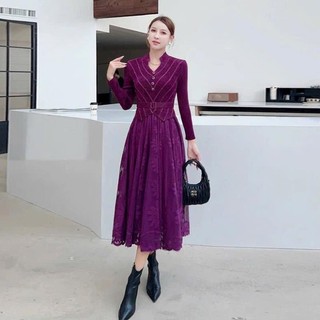( HÀNG NHẬP – CAO CẤP) VÁY ĐẦM LỤA PHỐI REN DUYÊN DÁNG  (M4601123)