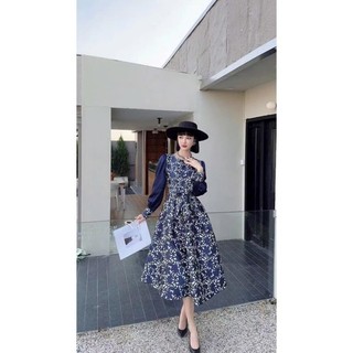 (HÀNG NHẬP) VÁY ĐẦM GẤM DÁNG XÒE SANG CHẢNH ( M4500523)