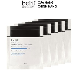  Combo 5 gói Kem cấp ẩm tức thì dạng gel Belif The True Cream Aqua Bomb 3ml