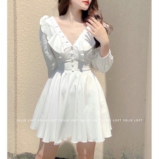 Váy nữ dự tiệc trắng tiểu thư thiết kế Jesse Dress JOLIE LOFT, đầm dáng ngắn sang trọng đi chơi