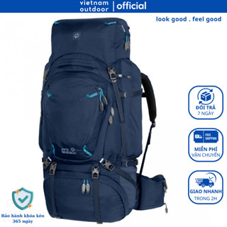 Balo Phượt Trekking Nam JACK WOLFSKIN DENALI 70 Leo Núi Hiking Có Trợ Lực Áo Mưa Đi Kèm Dung Tích Lớn VIETNAMOUTDOOR
