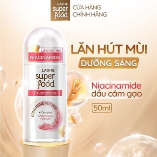  Lăn hút mùi LASHE SUPERFOOD dưỡng sáng da 50ml