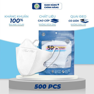 500 chiếc khẩu trang y tế 5D Thịnh Phát 3 lớp kháng khuẩn kháng giọt bắn chống tia UV Cỏ Ba Lá