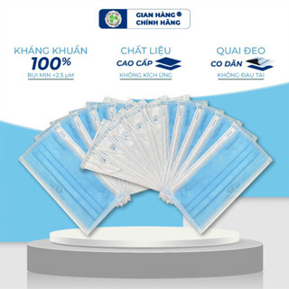 Hộp 50 khẩu trang y tế trắng 3 lớp Thịnh Phát kháng khuẩn ôm mặt quai mềm mịn không đau tai Cỏ Ba Lá