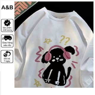 NEMO Áo thun thương hiệu địa phương Graffiti Puppy in cotton Unisex mùa hè ngắn tay áo thun 240321