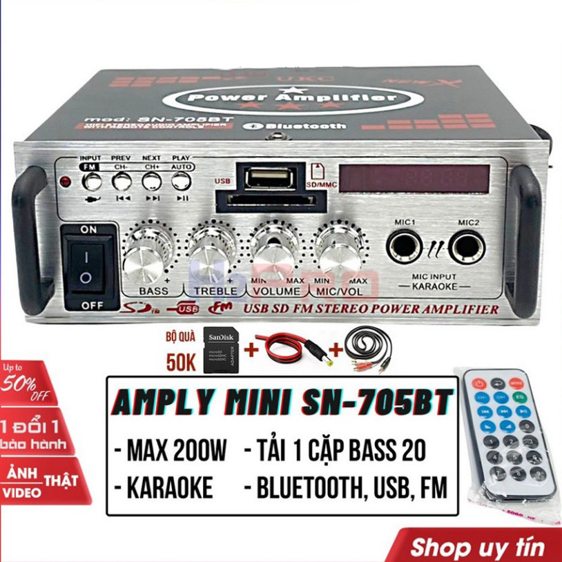 Amply mini Bluetooth AV-705 BT Thiết bị dùng để khuếch đại âm thanh ZL- 08.58.58.95.95
