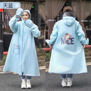 Áo mưa thời trang VINFASS in hình gấu có khoá kéo tiện lợi - Áo mưa măng tô chống thấm nước tuyệt đối [MẪU 2024]
