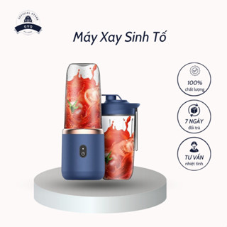 Máy Xay Sinh Tố Cầm Tay Công Suất 40W Chất Lượng Cao Sạc Điện USB Kèm Nắp Tiện Lợi (GVQ Store)