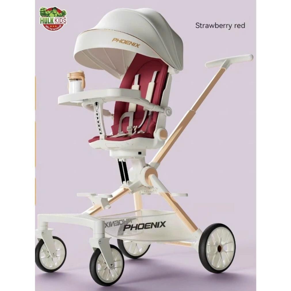 Xe đẩy đảo chiều gấp gọn S600, G500 cao cấp nằm ngang cho bé sơ sinh (kèm bàn ăn dặm)