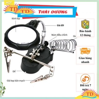 [FREE SHIP => 50K ] Kính lúp soi kẹp hàn mạch điện tử có đèn led