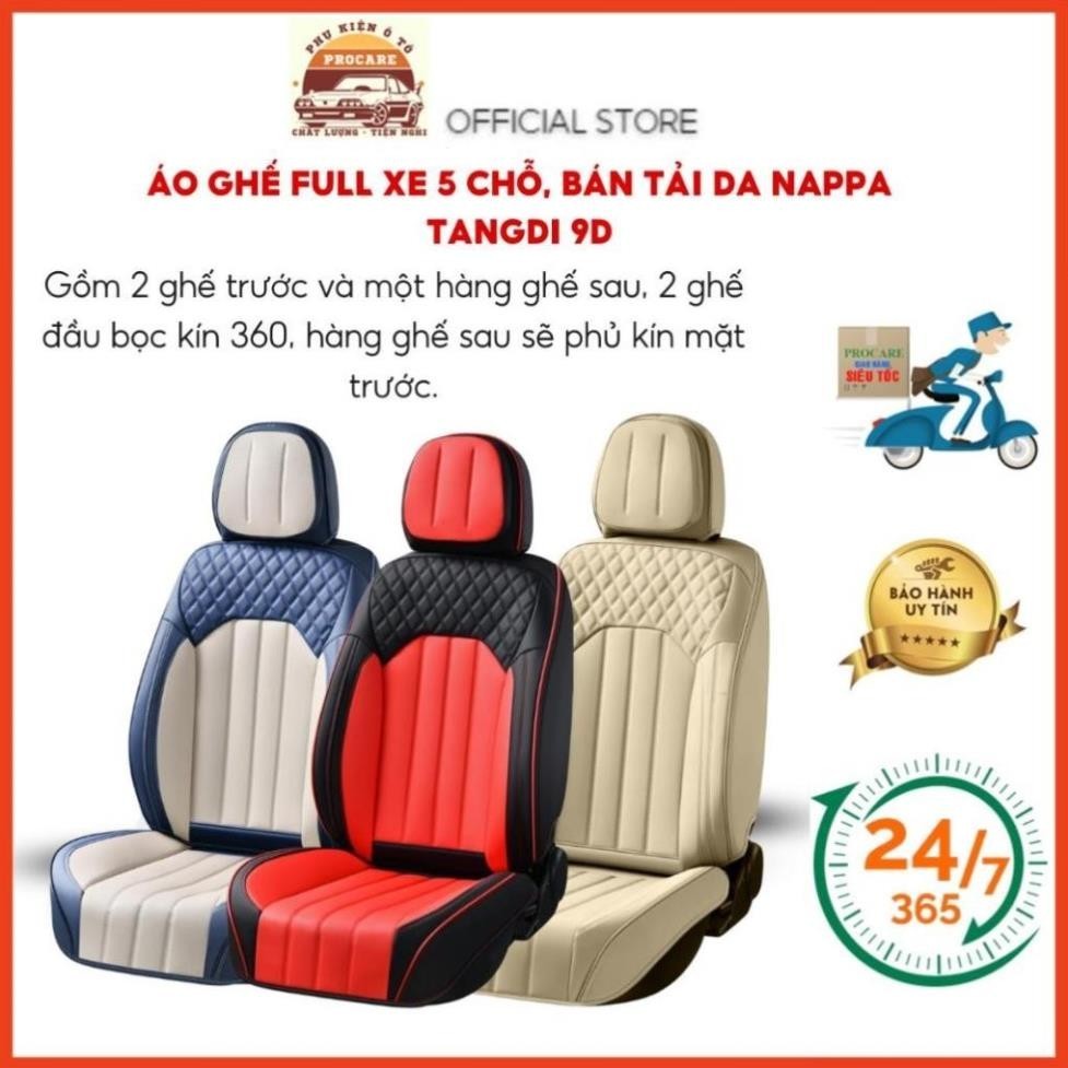 Bộ áo ghế full xe 5 chỗ (bán tải) da nappa 9D mã 267