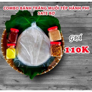 Combo 500g bánh tráng phơi sương + hủ muối tôm + hủ sate + hủ bơ + hủ muối tép hành