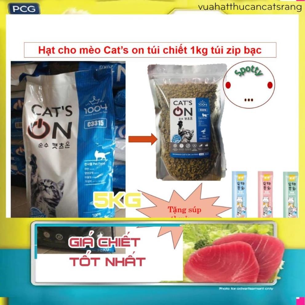 Hạt cho mèo | Túi 1kg Hạt Cat's On thức ăn cho mèo (Hàn Quốc)| Caton hạt cho mèo| Cat on