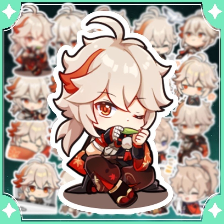 [Genshin Impact] Sticker Kazuha Kaedehara - Hình dán chibi kazuha x tomo ( set 20 hình )