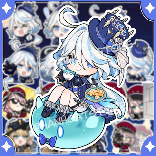 Sticker Furina, Charlotte, Navia, Chevreuse và Clorinde - Waifu Fontaine Collection