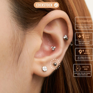 Khuyên tai tạ trơn titanium straight barbell- cockstock
