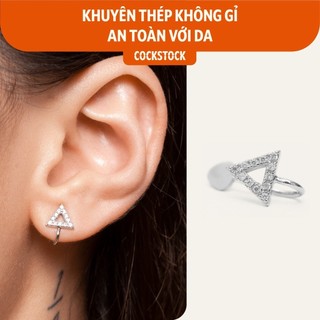 Khuyên tai tam giá đá kẹp Blink Triangle Earcuff CockStock