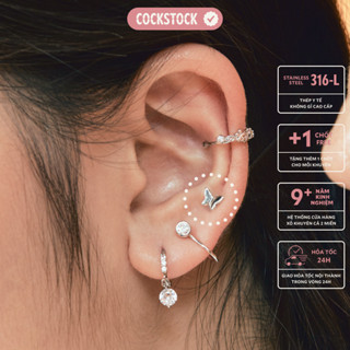 Khuyên tai hình bướm nhỏ trơn Tiny Butterfly Earring CockStock