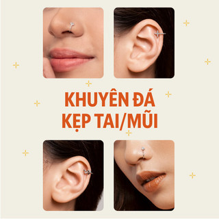 BST Khuyên kẹp tai/mũi đá